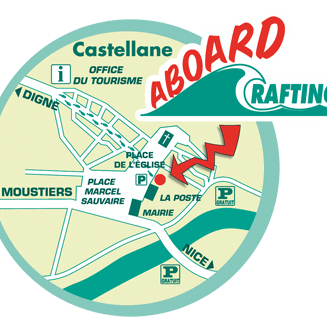 plan d'accès Aboard Rafting à Castellane